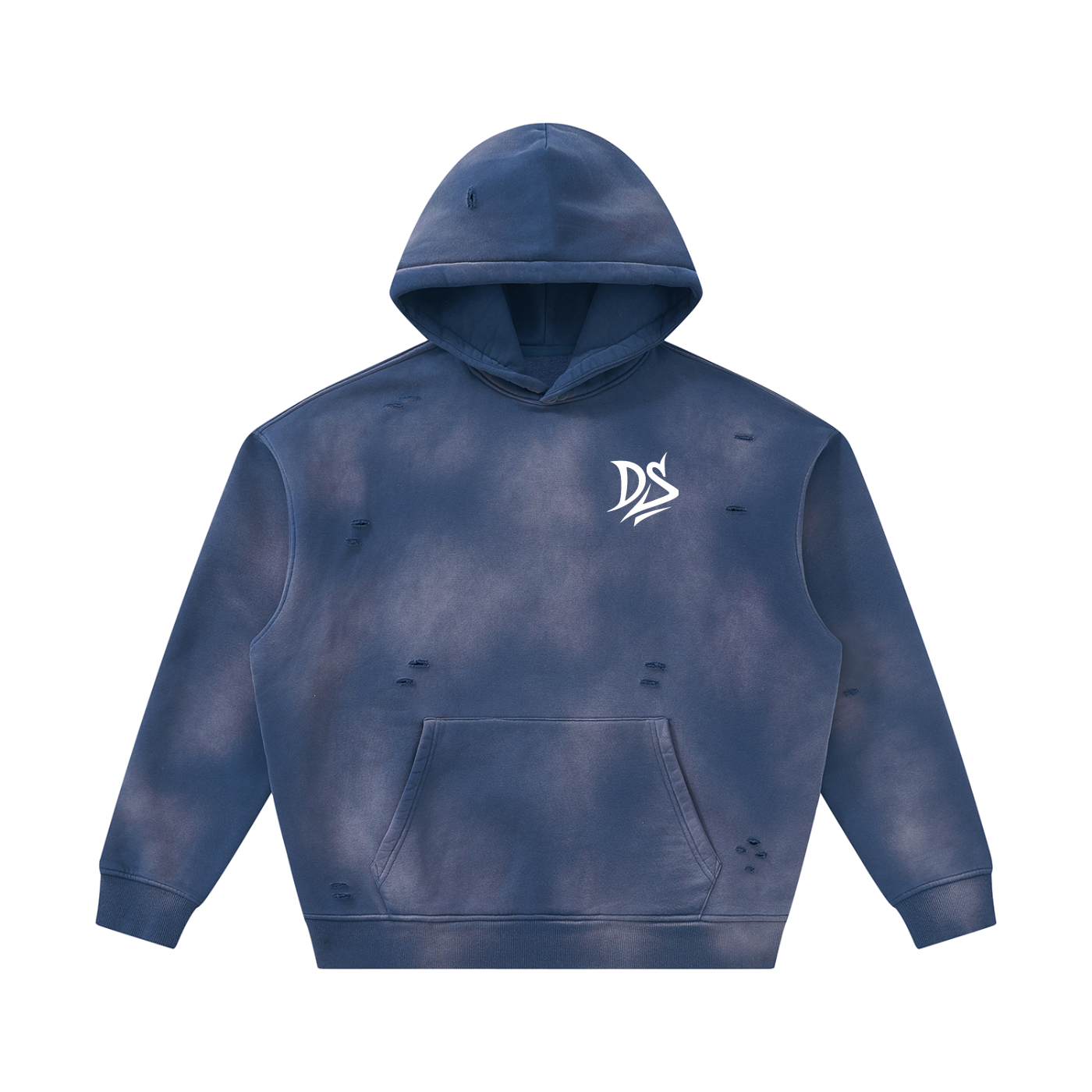 Unisex Sunfade Frayed Fleece Hoodie