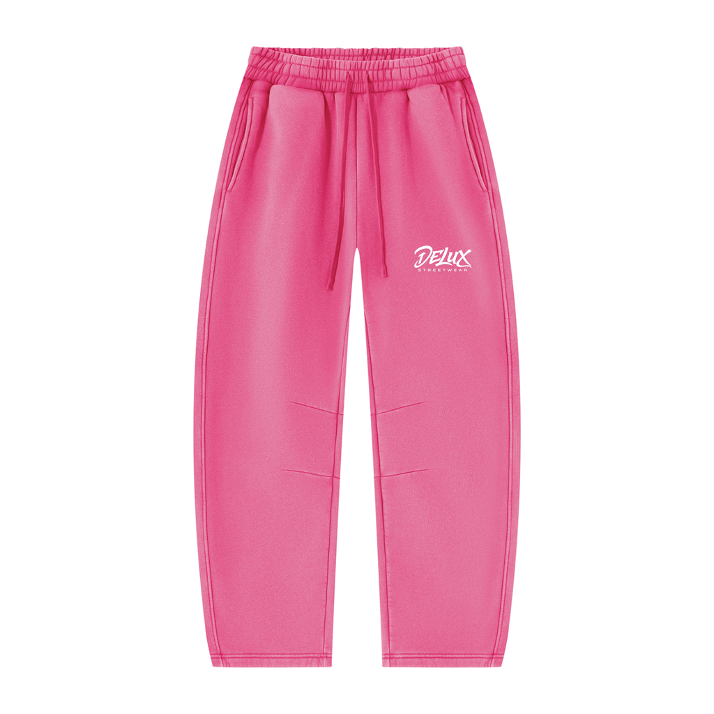 DeLuX  Vintage Wash Barrel Leg Fleece Sweatpants