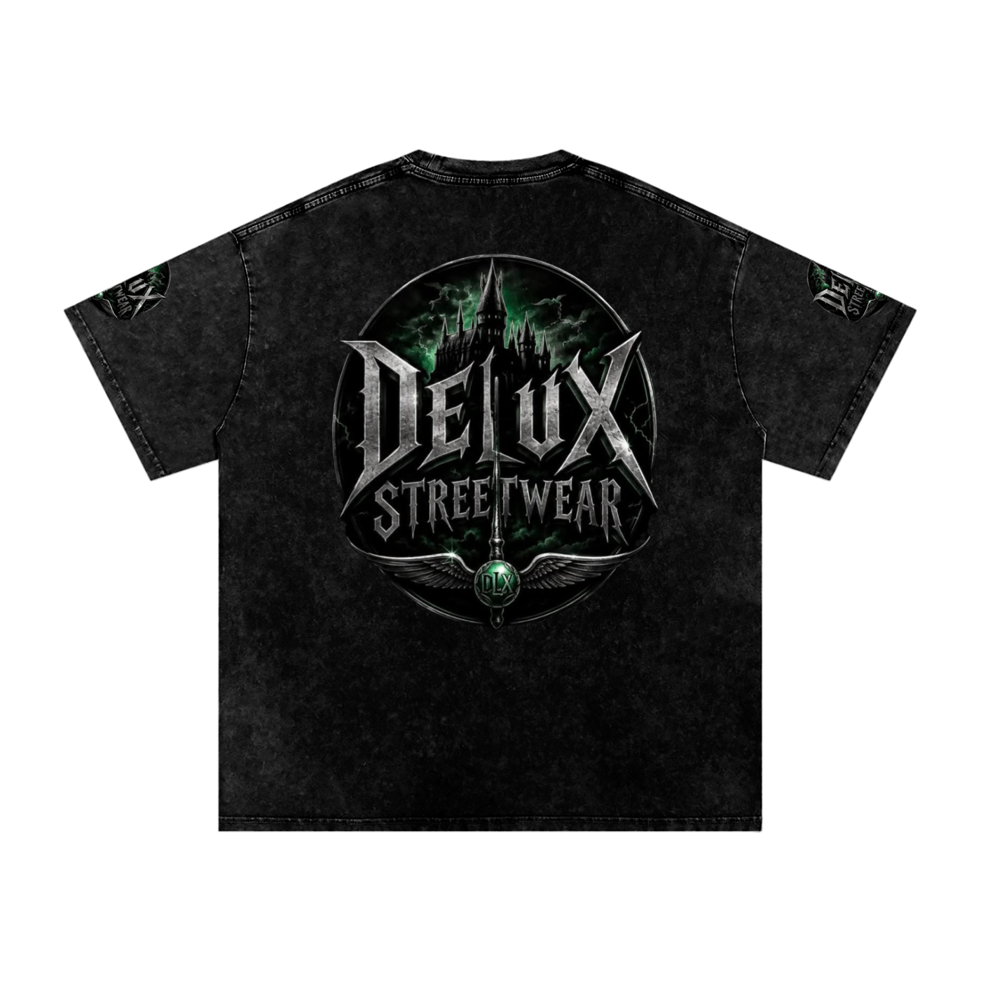DeLuX Midnight Snow Washed Oversized Cotton T-Shirt