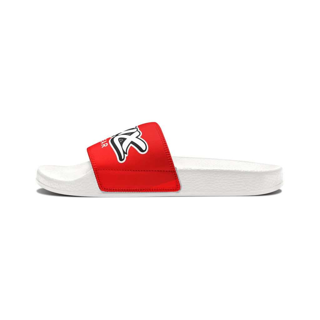 Youth Slide Sandals — Red "Delux Streetwear" Adjustable Strap