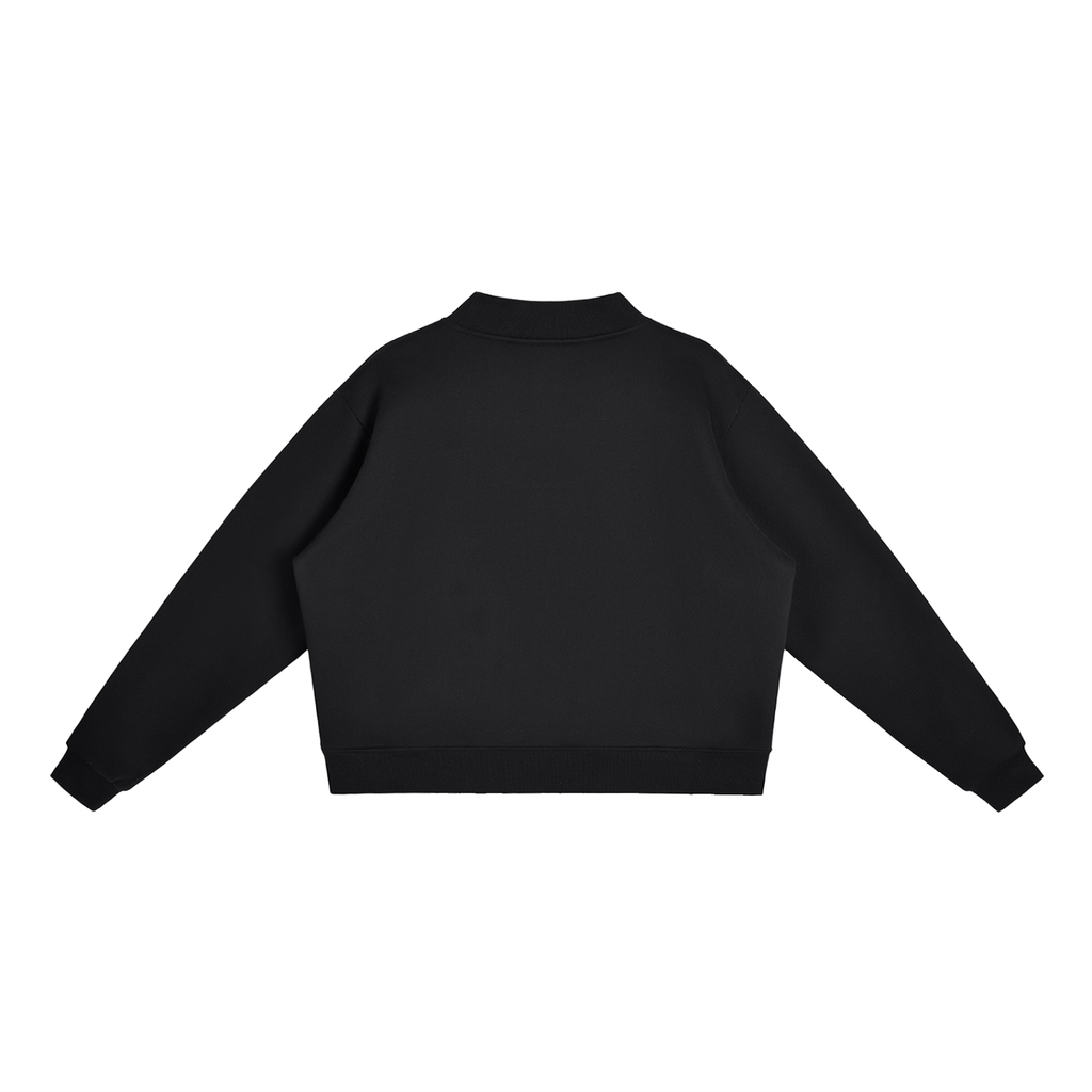 DeLuX Butterfly Essential Fleece Mock-Neck Crew Sweatshirt