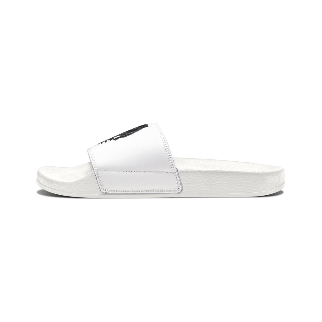 Slide Sandals — Men's White DeLuX Logo Removable-Strap Slides