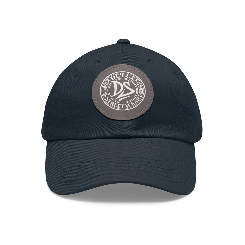 Deluxe Streetwear Leather Patch Dad Hat — Round Logo Cap