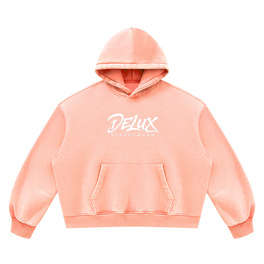 DeLuX  Vintage Wash Boxy Fleece Hoodie