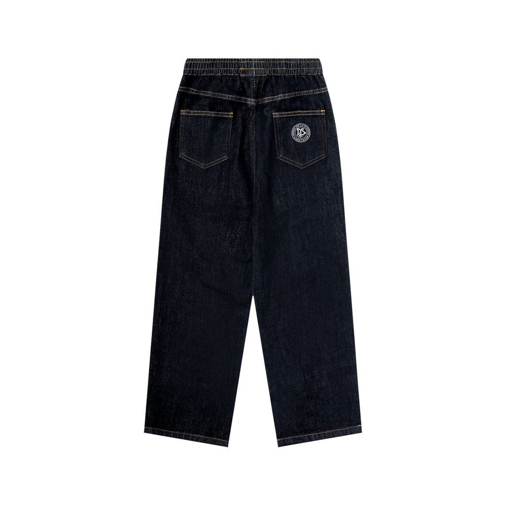 DeLuX Straight Leg Elastic Waist Jeans