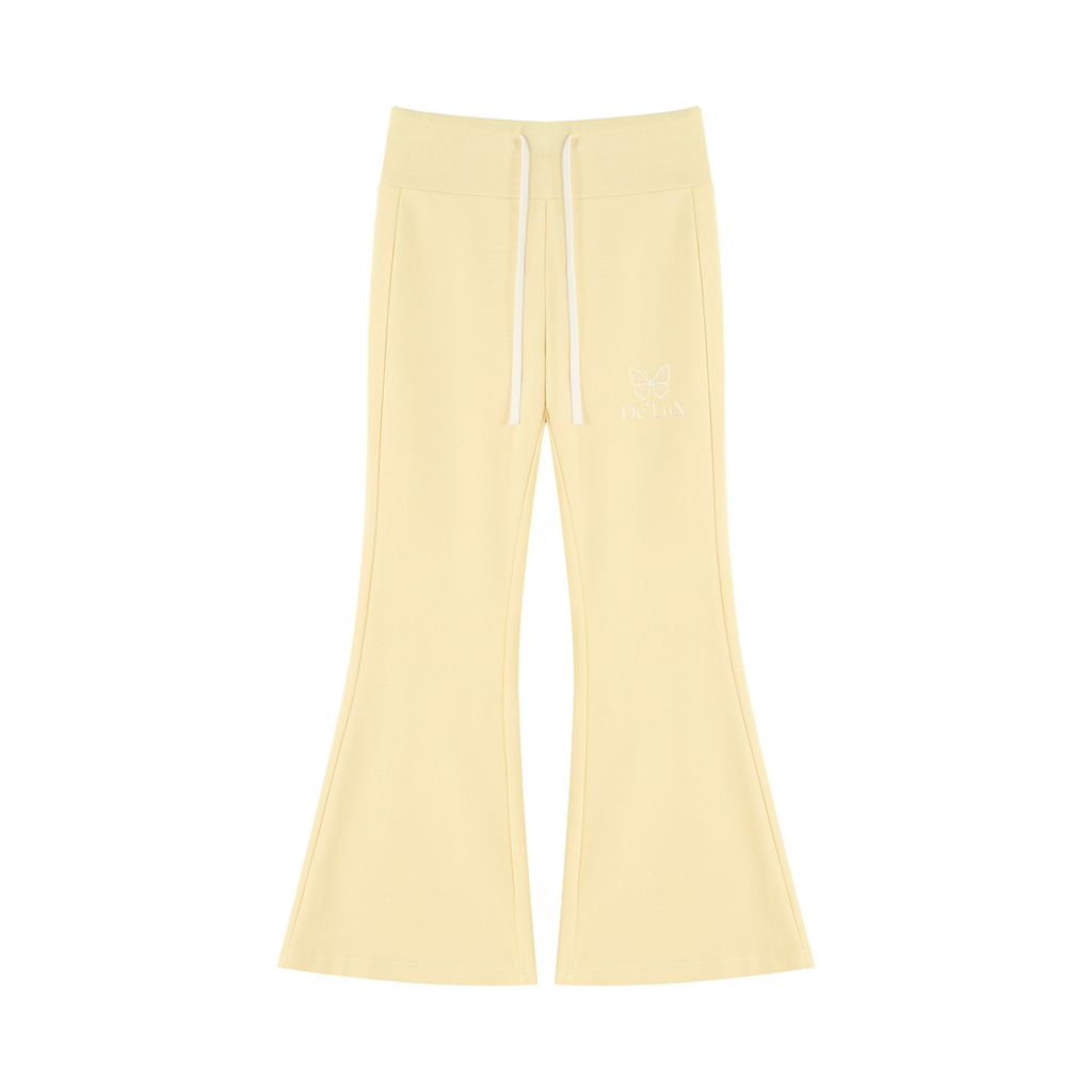 DeLuX Women's Drawstring Flared Leg Pants
