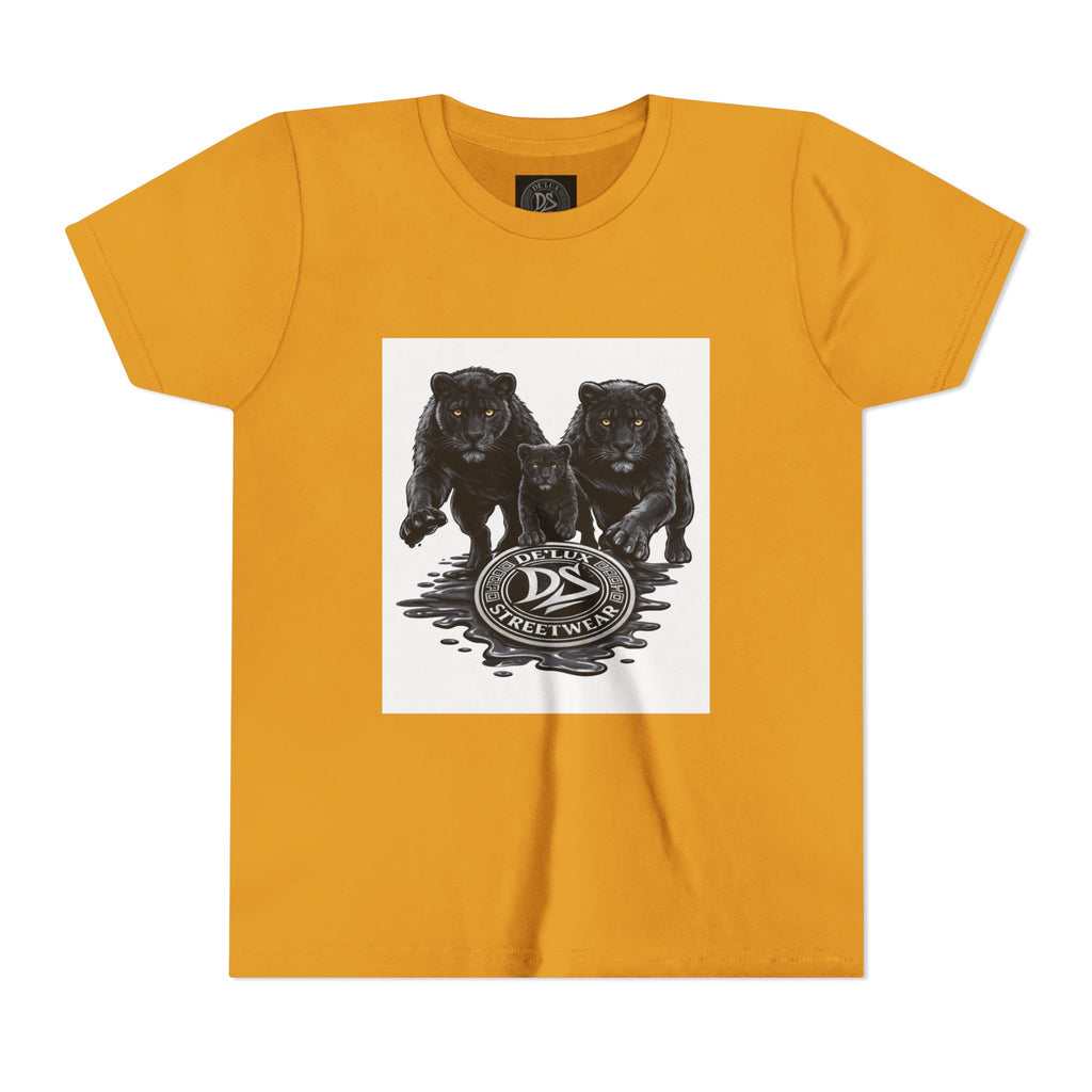 Youth Tee — Twin Black Panthers Graphic Kids T-Shirt