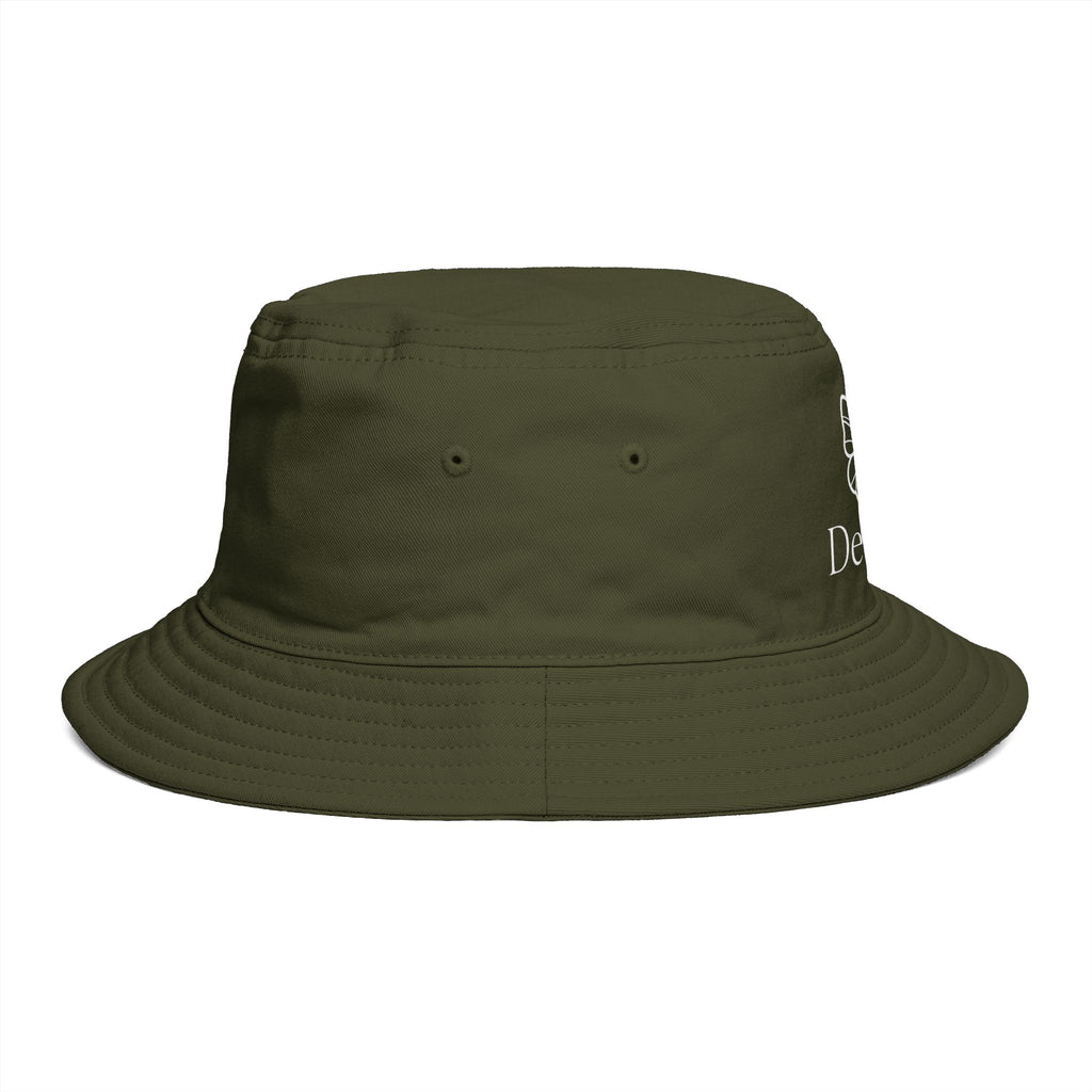 Women De’LuX Butterfly Bucket Hat — Embroidered Brown Fashion Hat