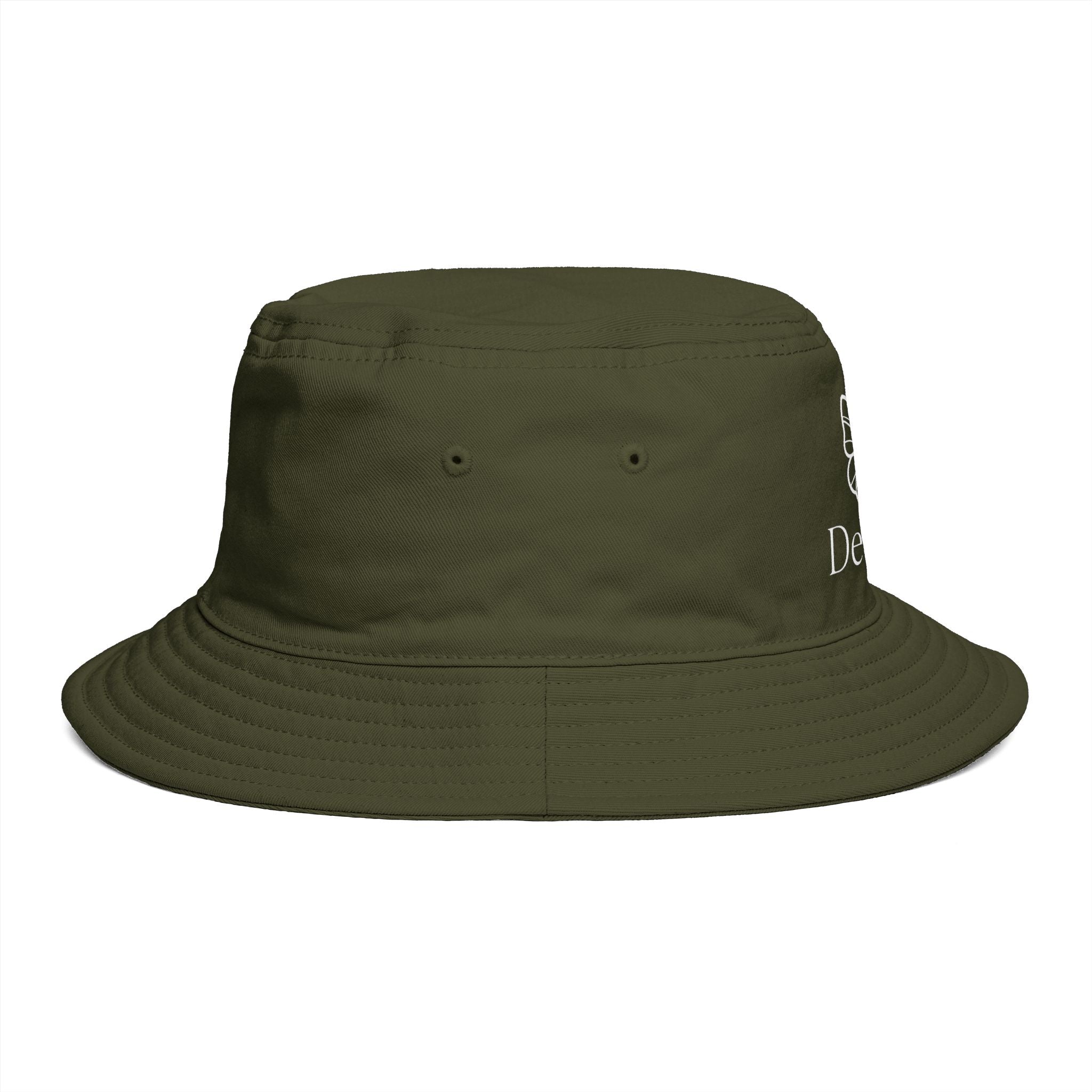 Women De’LuX Butterfly Bucket Hat — Embroidered Brown Fashion Hat
