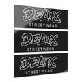 Delux Streetwear Triptych Acrylic Wall Art — Modern Black Logo Panels