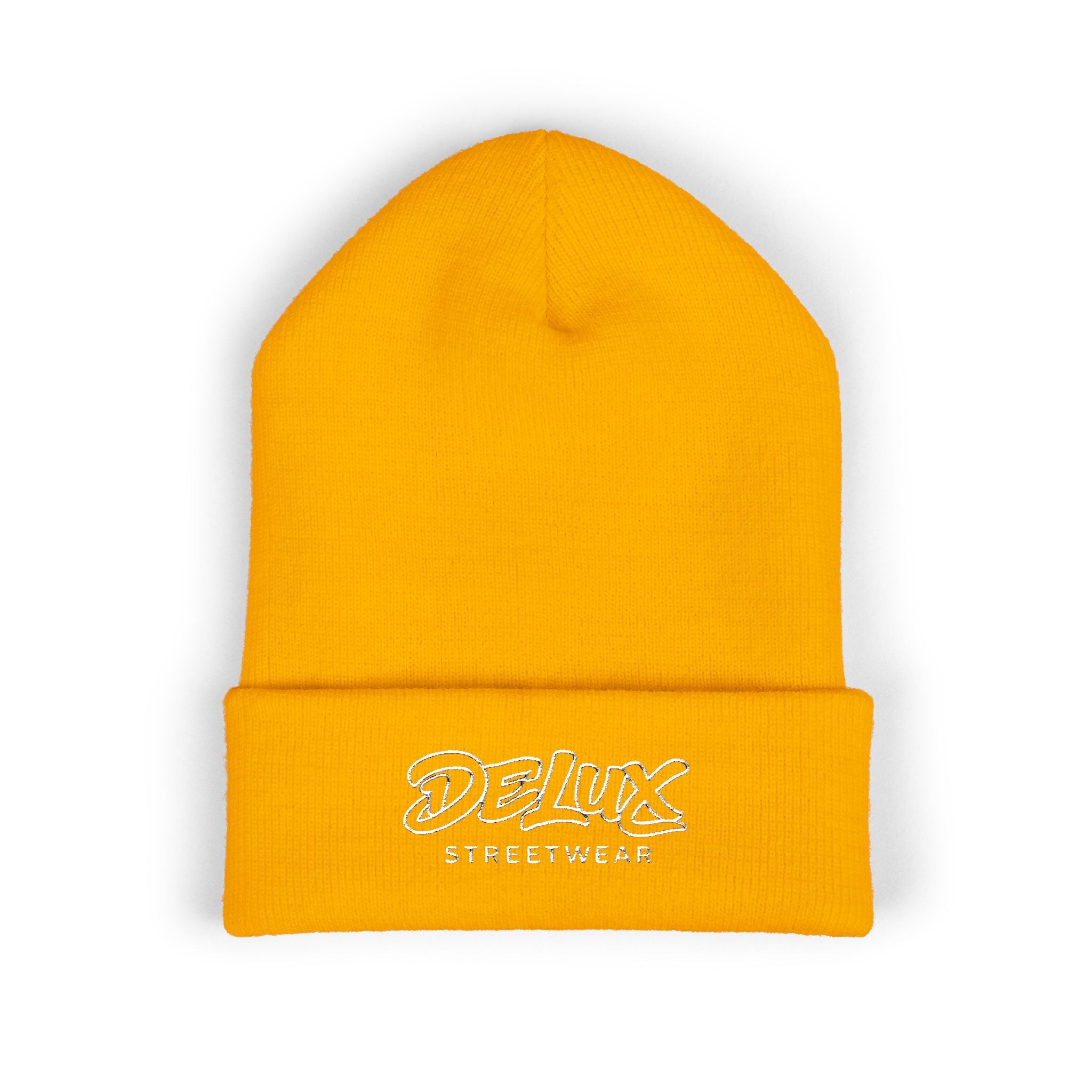 Delux Streetwear Embroidered Cuffed Beanie — Bold Knit Hat