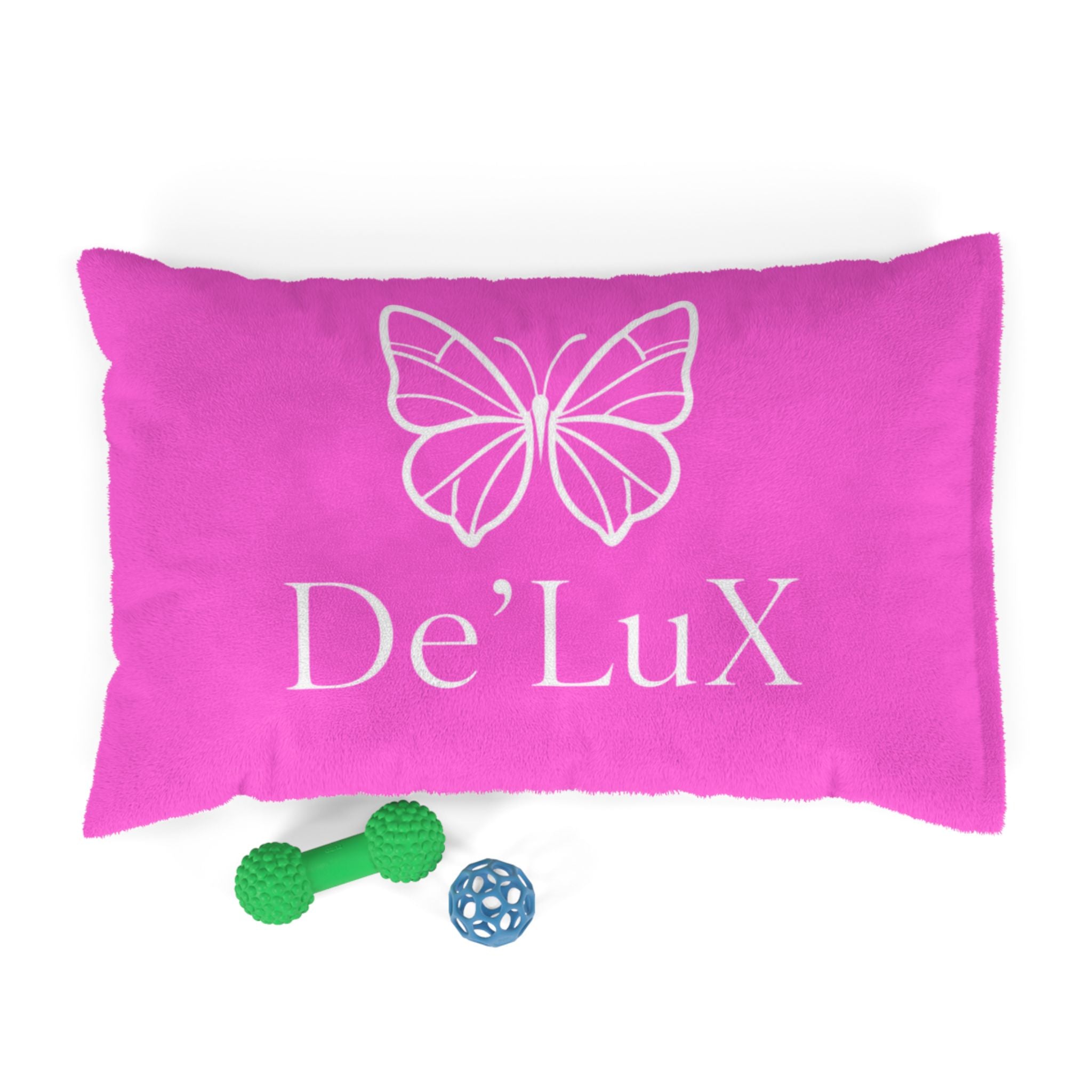 Deluxe Butterfly Pet Bed — Plush Pink Personalized De’Lux