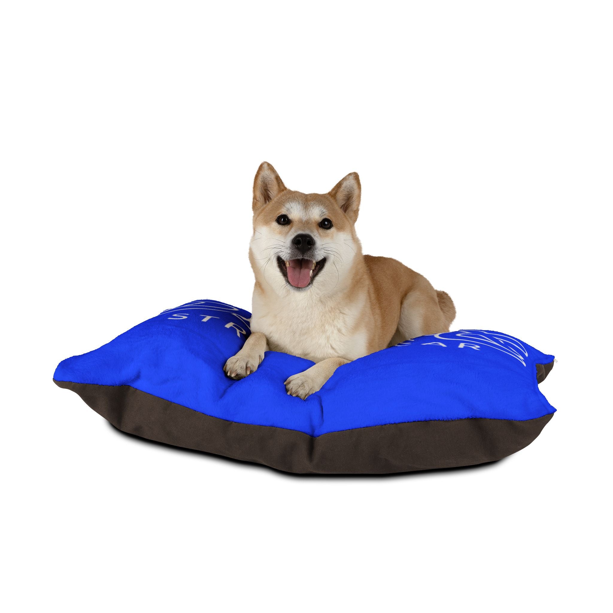 Delux Streetwear Blue Pet Bed – Cozy Designer Logo Cushion for Dogs & Cats