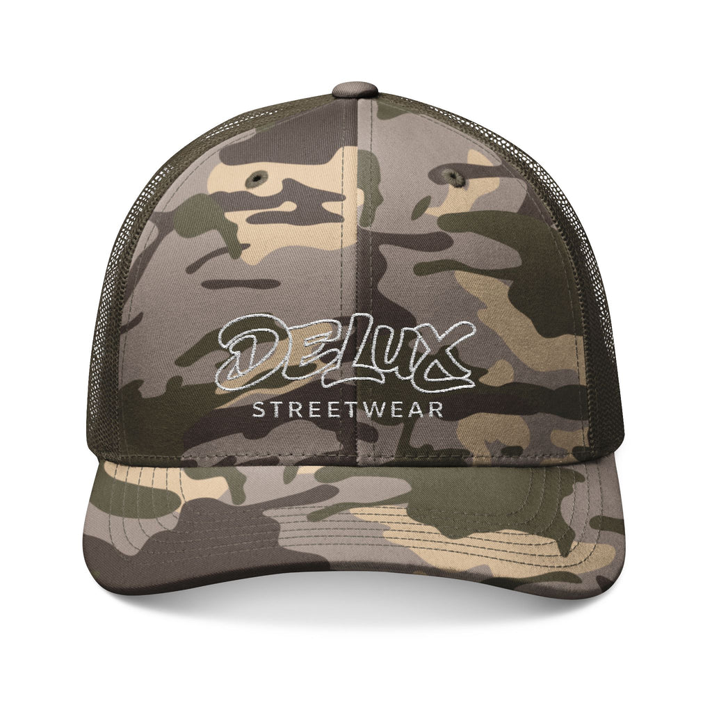 Camo Trucker Hat — DELUX Streetwear Embroidered Mesh Cap