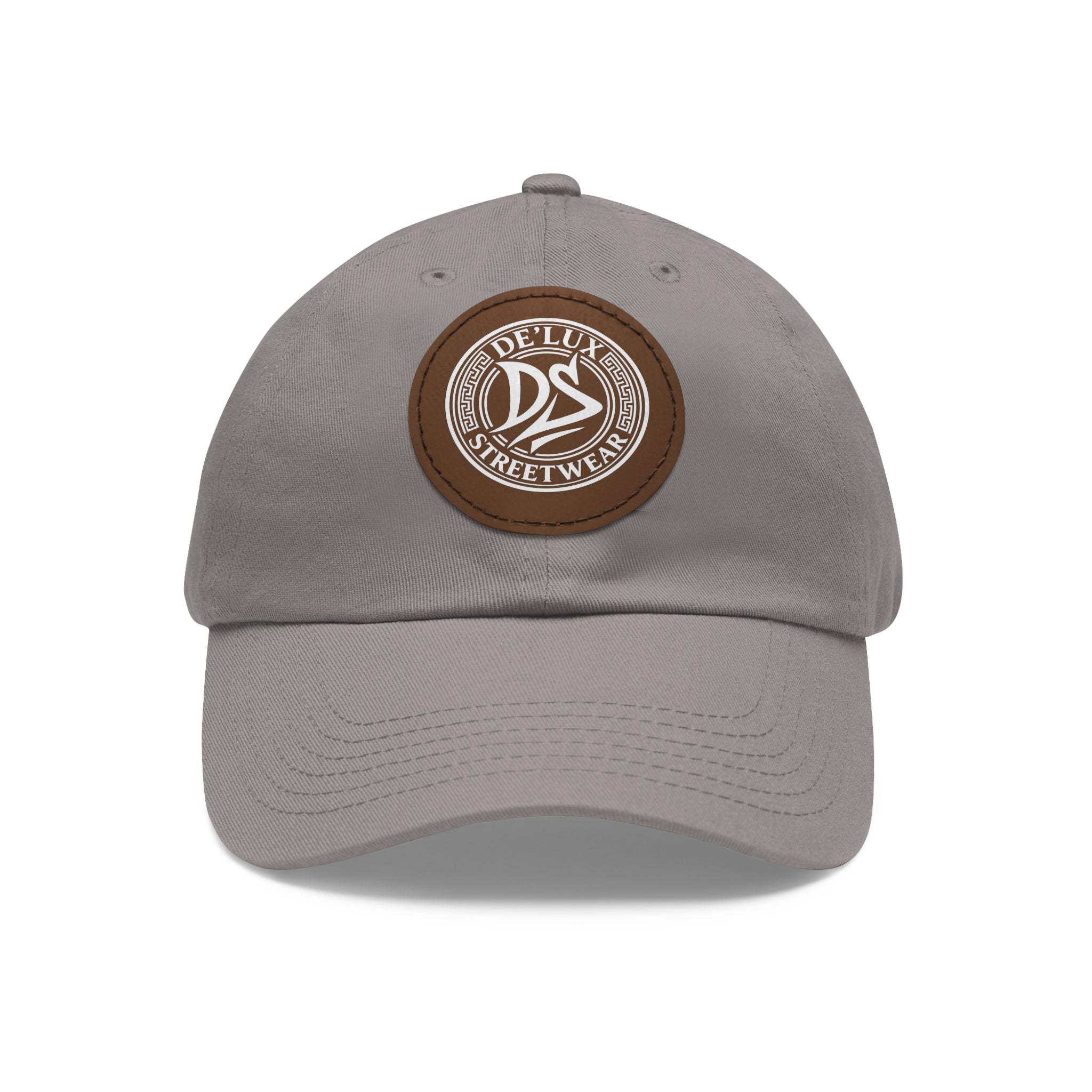 Deluxe Streetwear Leather Patch Dad Hat — Round Logo Cap
