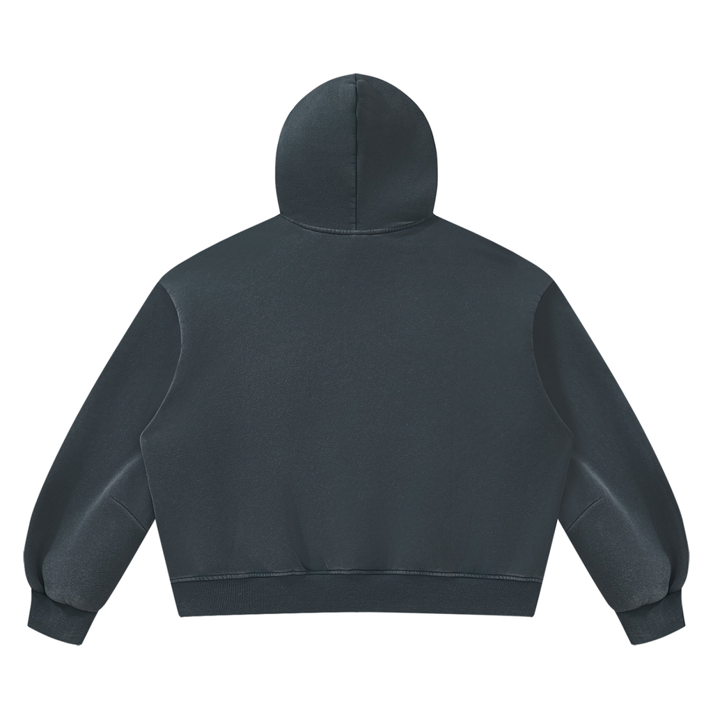 DeLuX Vintage Wash Boxy Fleece Hoodie