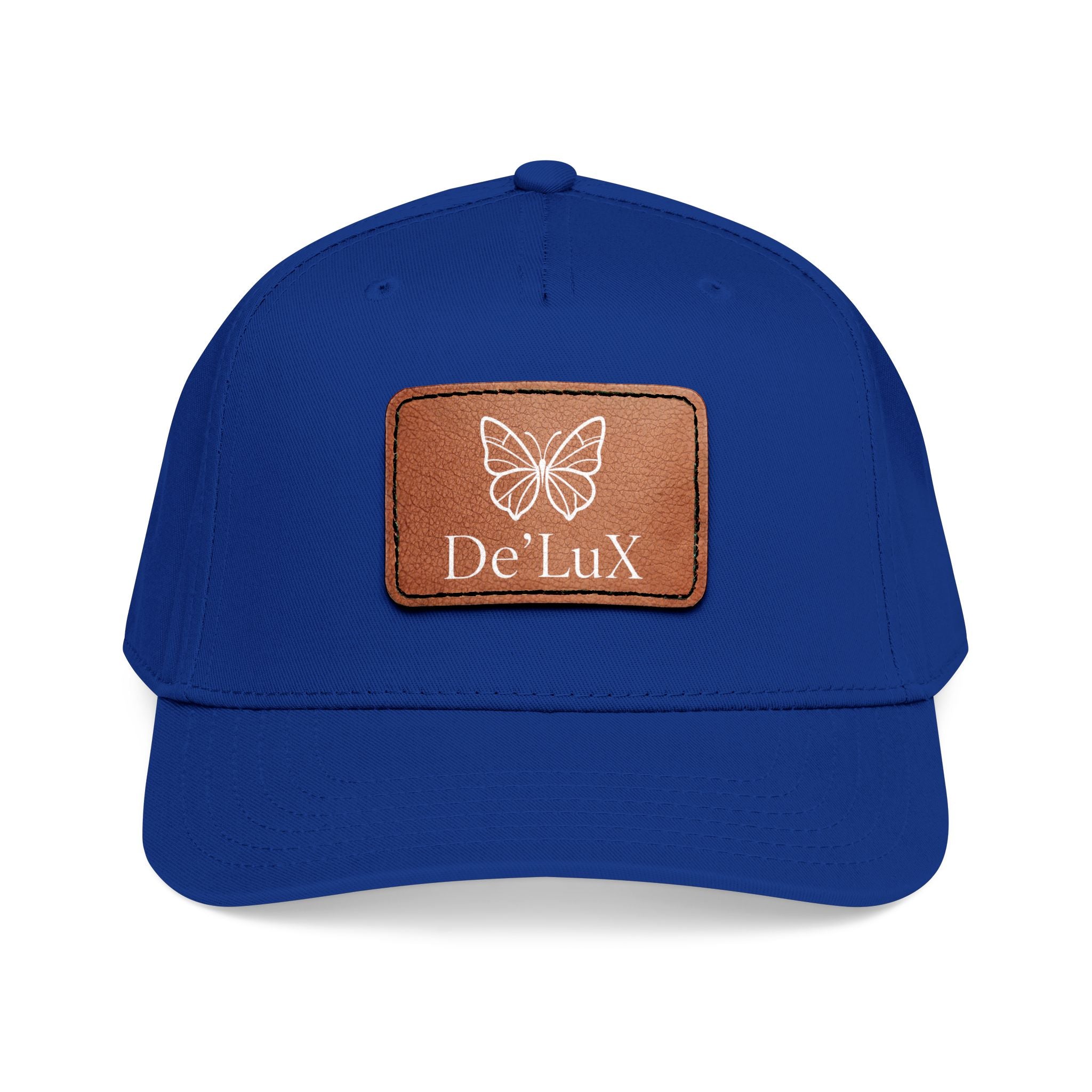 Leather Patch Baseball Cap — De'LuX Butterfly Mid-Profile Hat