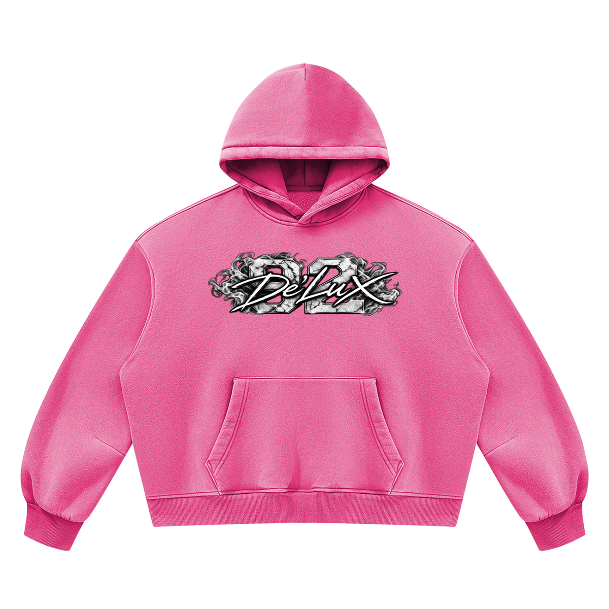 DeLuX Vintage Wash Boxy Fleece Hoodie