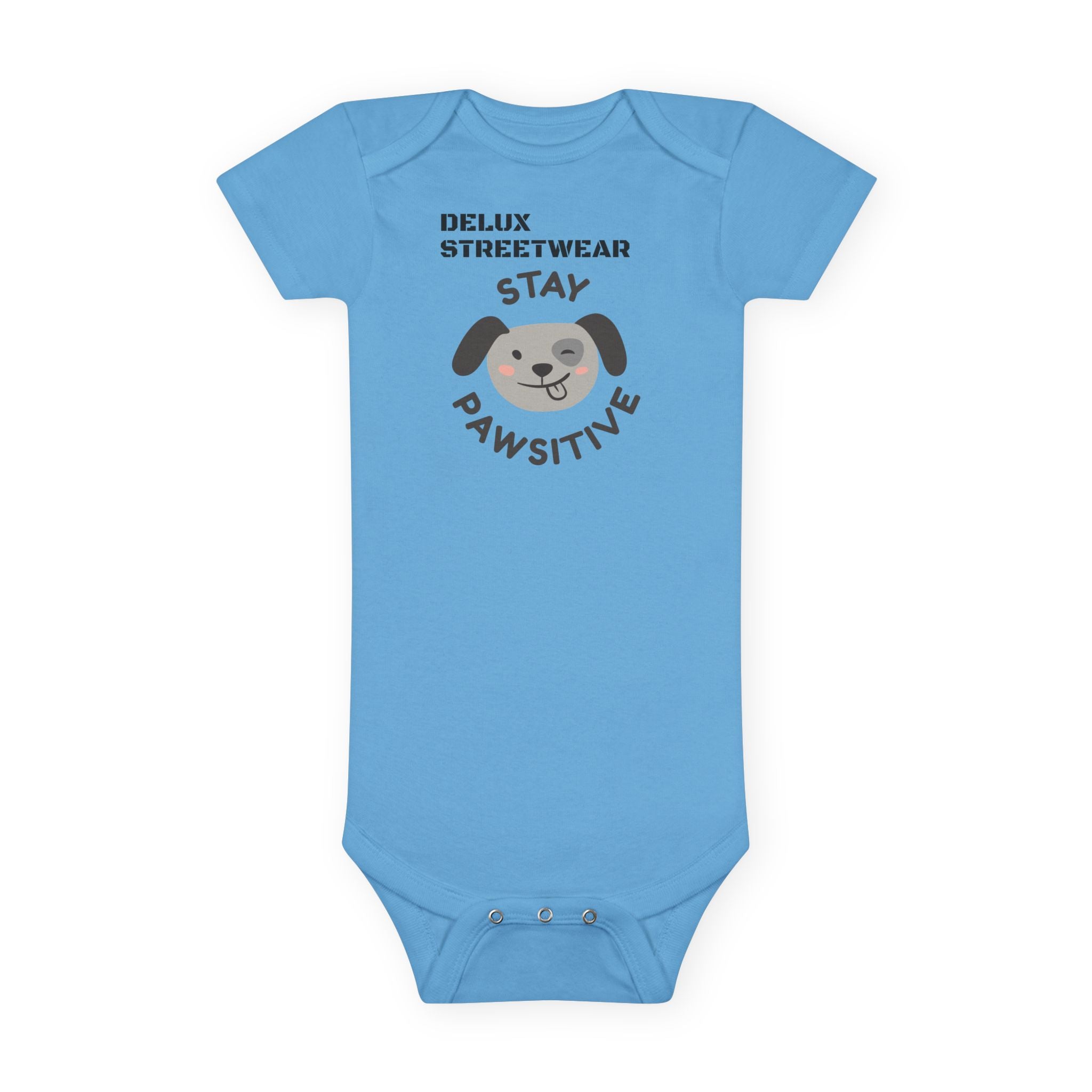 Baby Onesie - "Stay Pawsitive" Cute Dog Graphic Infant Bodysuit