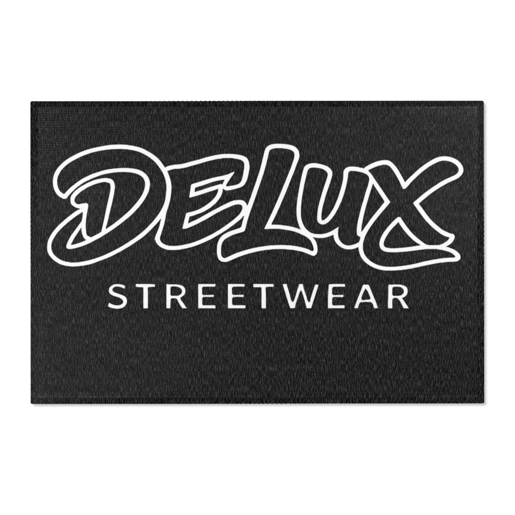 Delux Streetwear Black Logo Area Rug — Modern Urban Entryway Mat