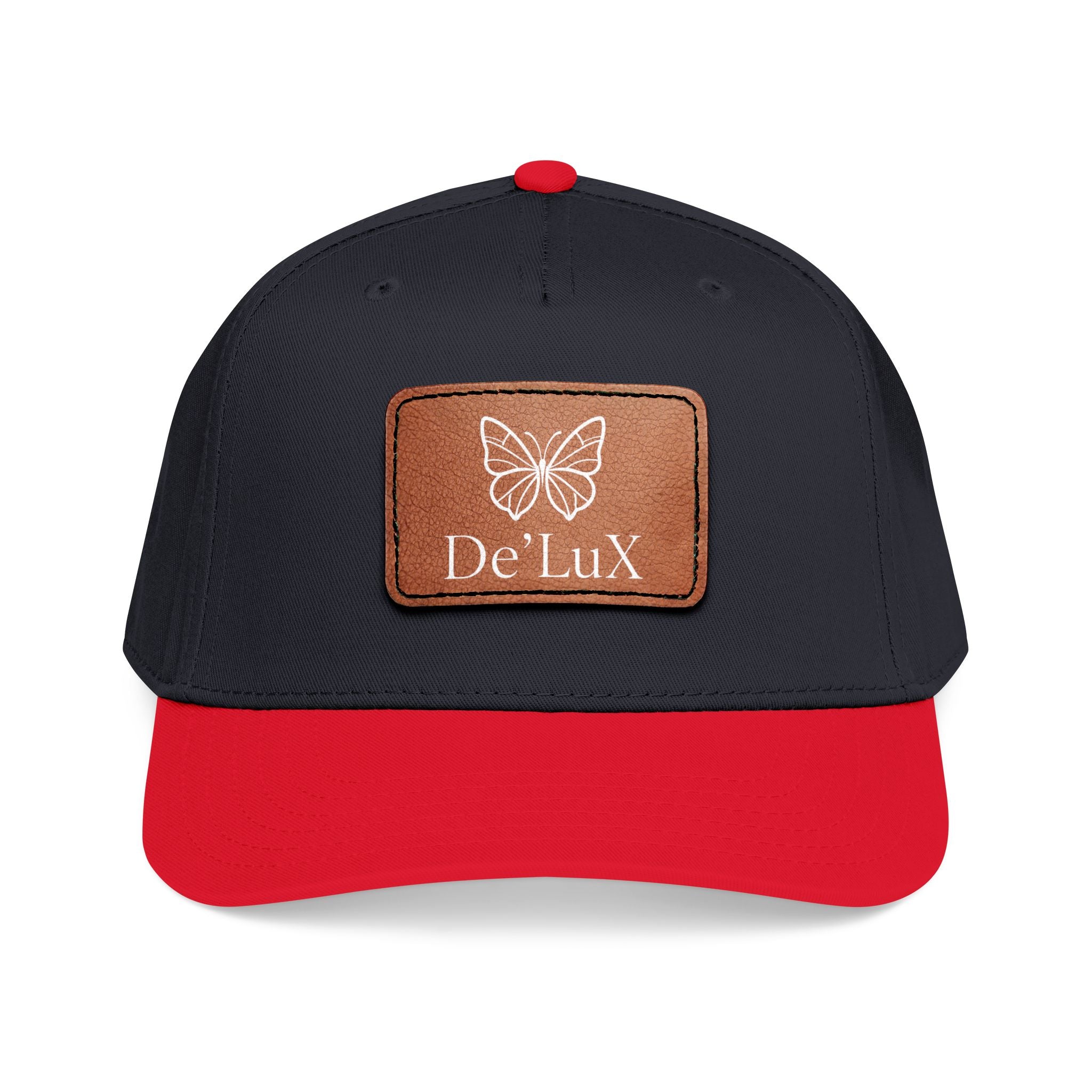 Leather Patch Baseball Cap — De'LuX Butterfly Mid-Profile Hat