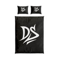 DS Monogram Cotton Bed Set – Black Logo Duvet Cover & Pillowcases