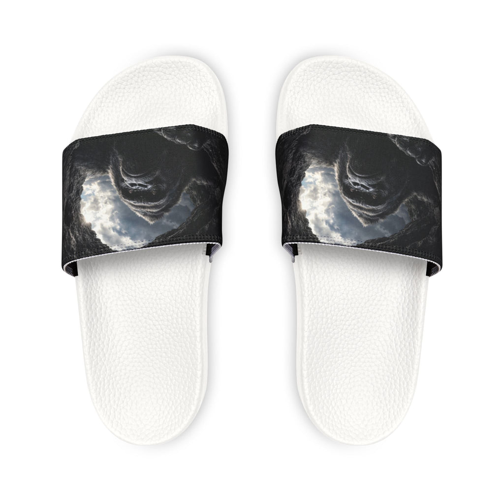 Men's Slide Sandals — Dark Moon Abstract Strap Design