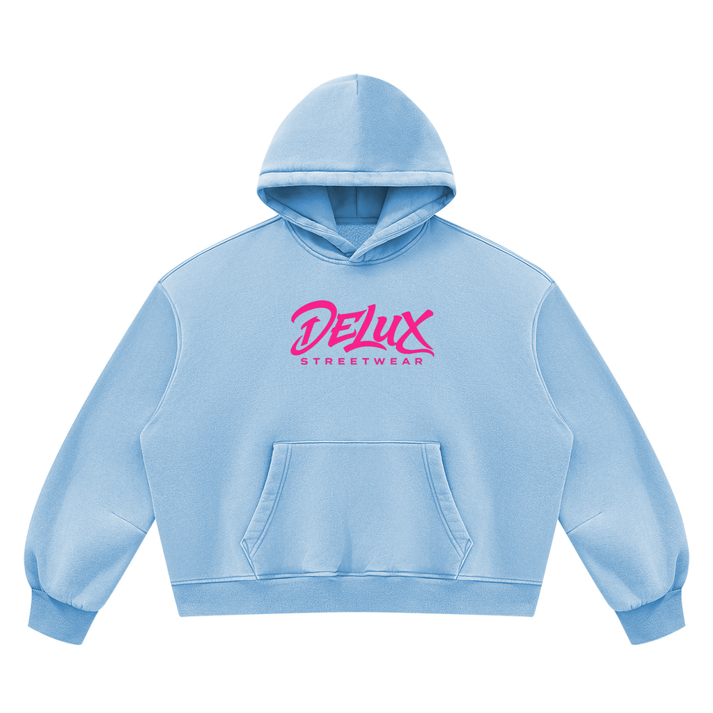 DeLuX Vintage Wash Boxy Fleece Hoodie