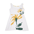Floral Sunburst Skater Dress — Yellow Daisy All-Over Print