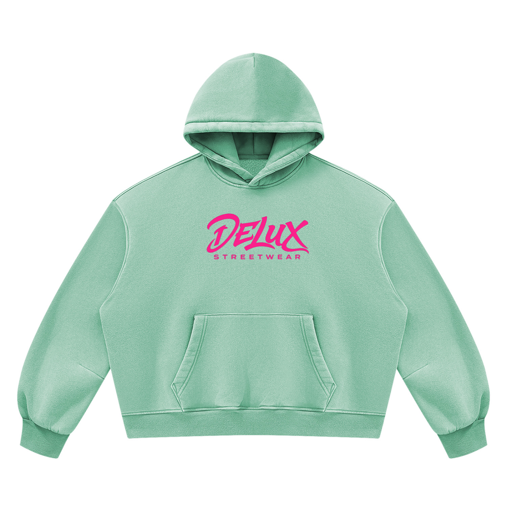 DeLuX Vintage Wash Boxy Fleece Hoodie