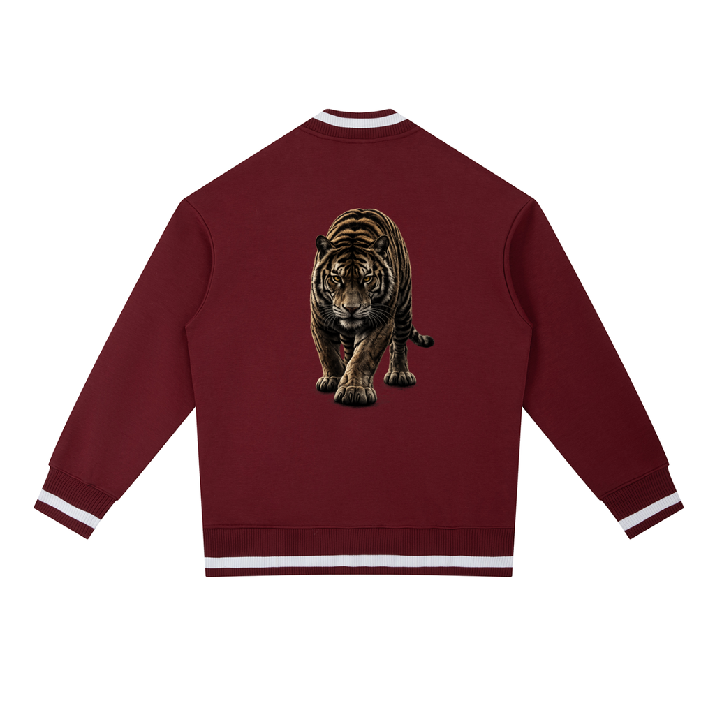 Tiger Contrast Piping Zip Bomber Jacket