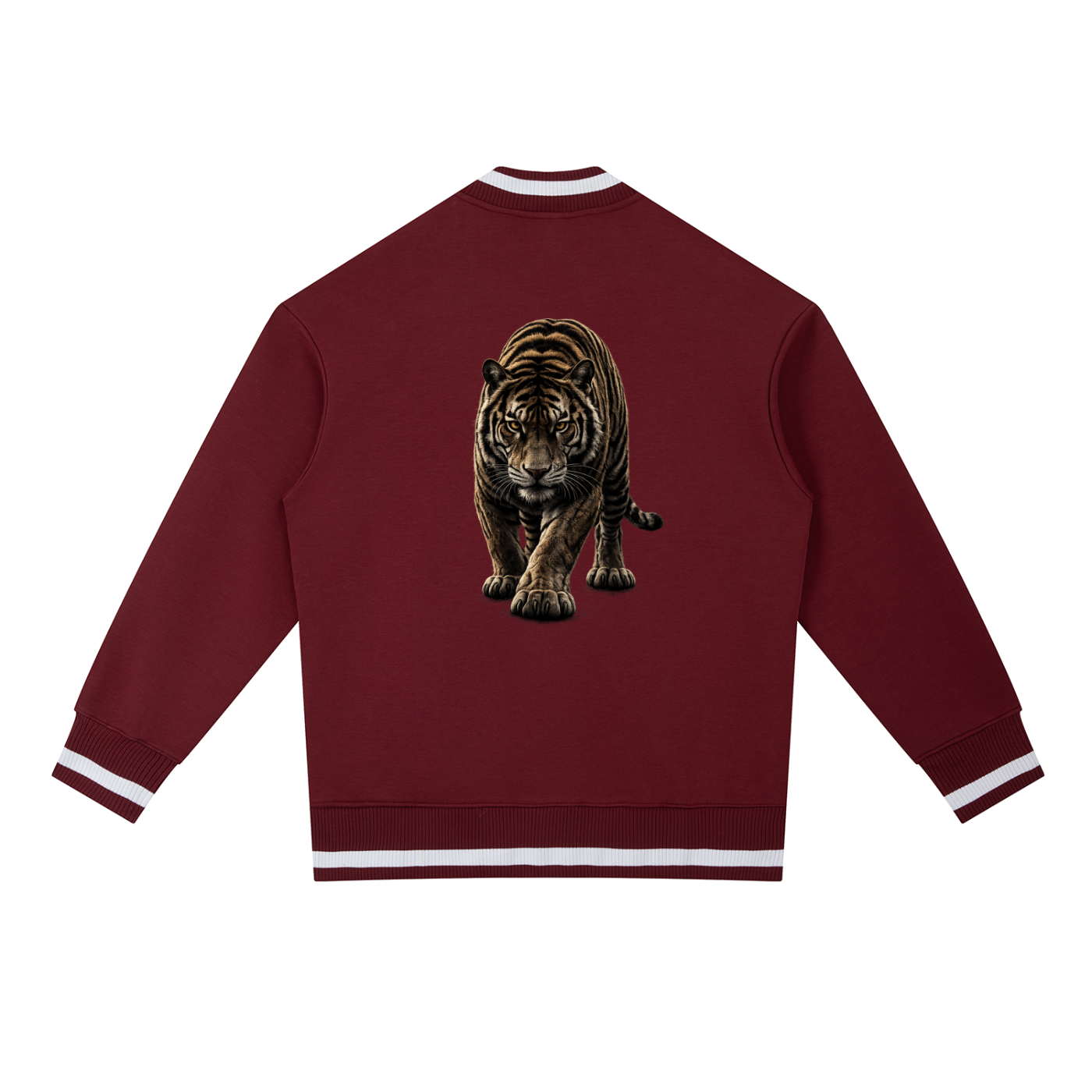 Tiger Contrast Piping Zip Bomber Jacket