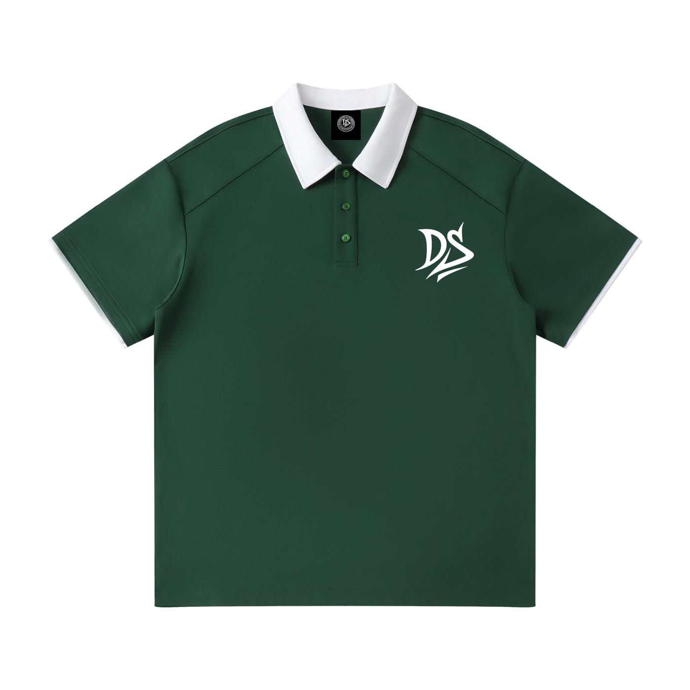 Contrast Collar Raglan Polo Shirt