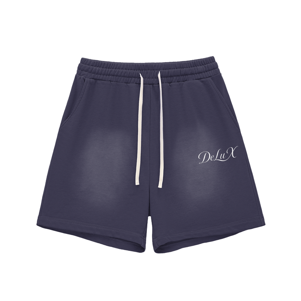 Sun Fade Raw Edge Cotton Shorts
