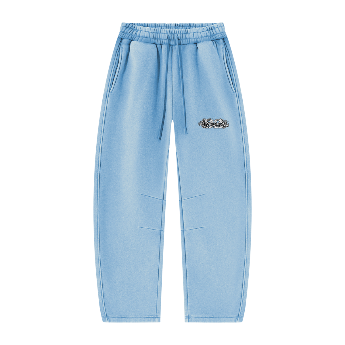 DeLuX Vintage Wash Barrel Leg Fleece Sweatpants