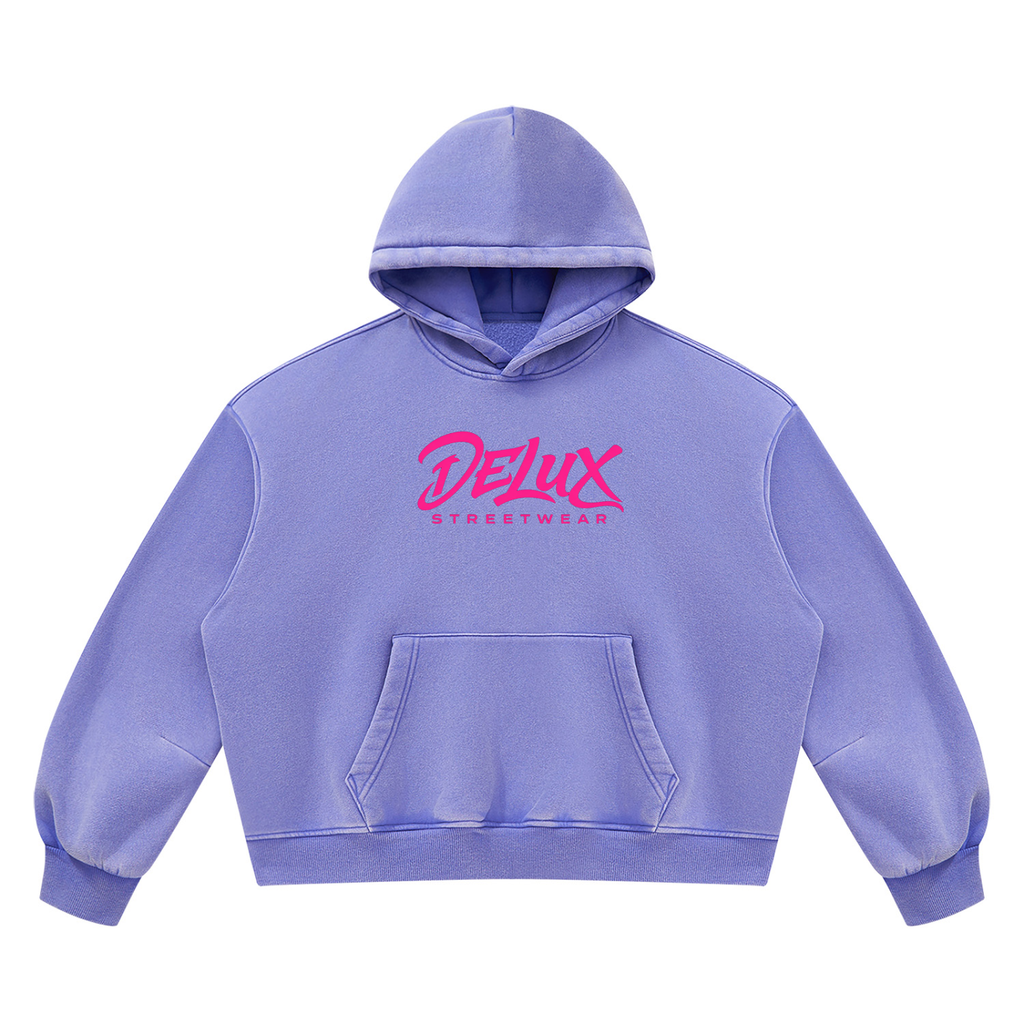 DeLuX Vintage Wash Boxy Fleece Hoodie