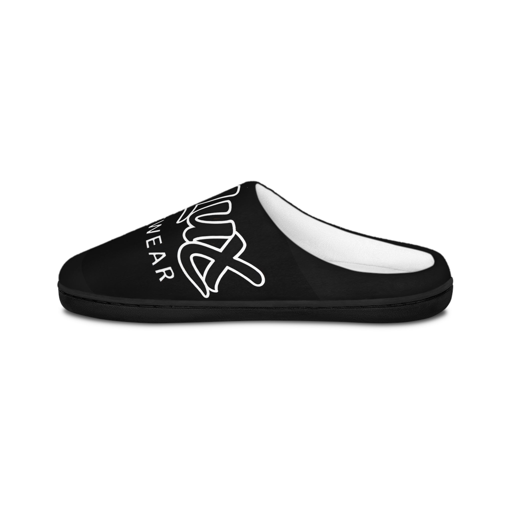 Streetwear Logo Men's Indoor Slippers - Black Cozy House Shoes