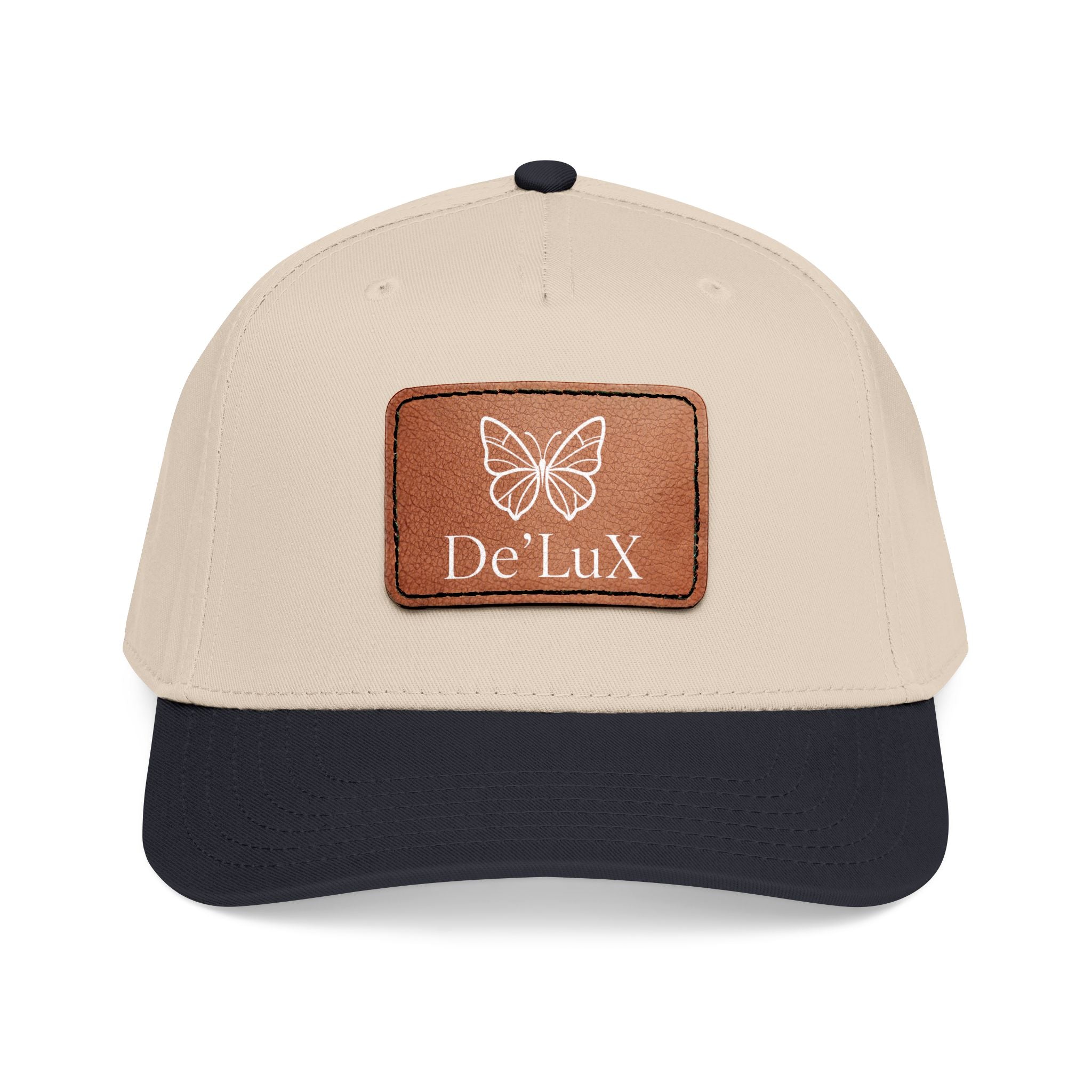 Leather Patch Baseball Cap — De'LuX Butterfly Mid-Profile Hat