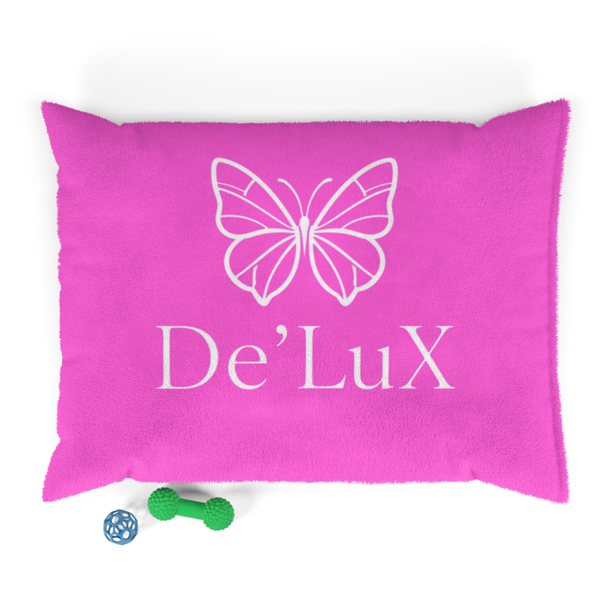 Deluxe Butterfly Pet Bed — Plush Pink Personalized De’Lux