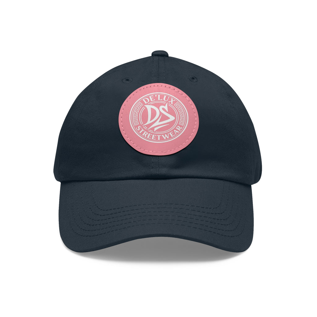 Deluxe Streetwear Leather Patch Dad Hat — Round Logo Cap
