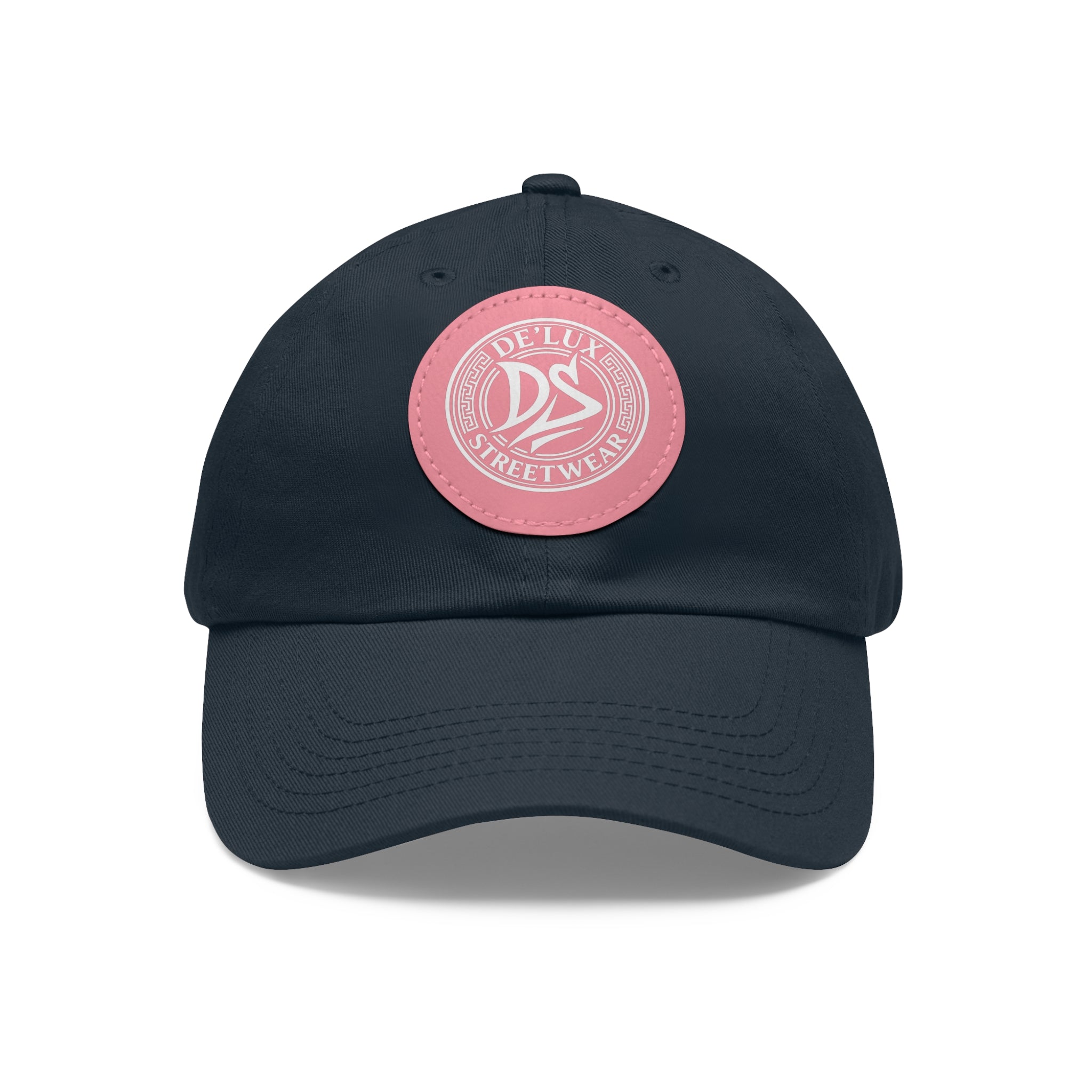Deluxe Streetwear Leather Patch Dad Hat — Round Logo Cap