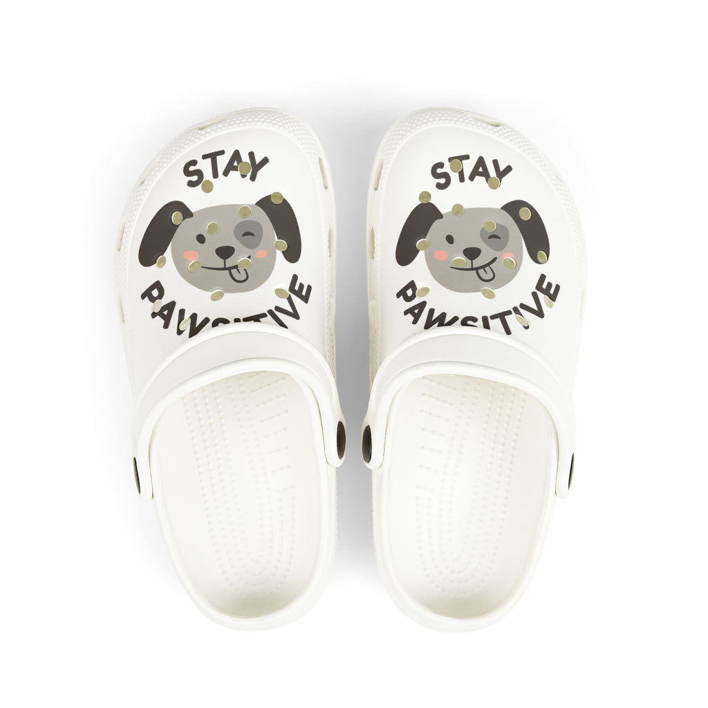 Kids Clogs — "Stay Pawsitive" Puppy EVA Foam Slip-Ons