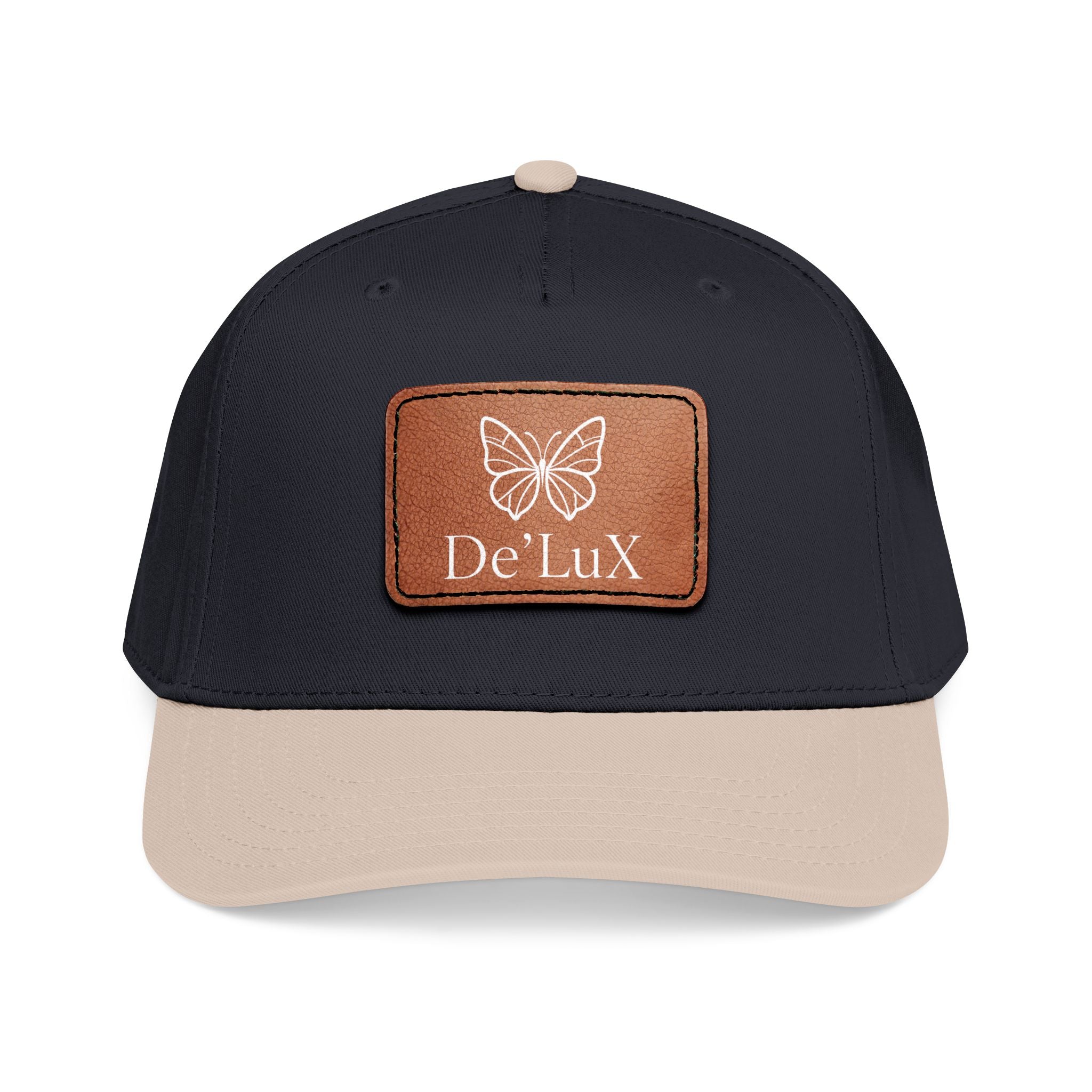 Leather Patch Baseball Cap — De'LuX Butterfly Mid-Profile Hat