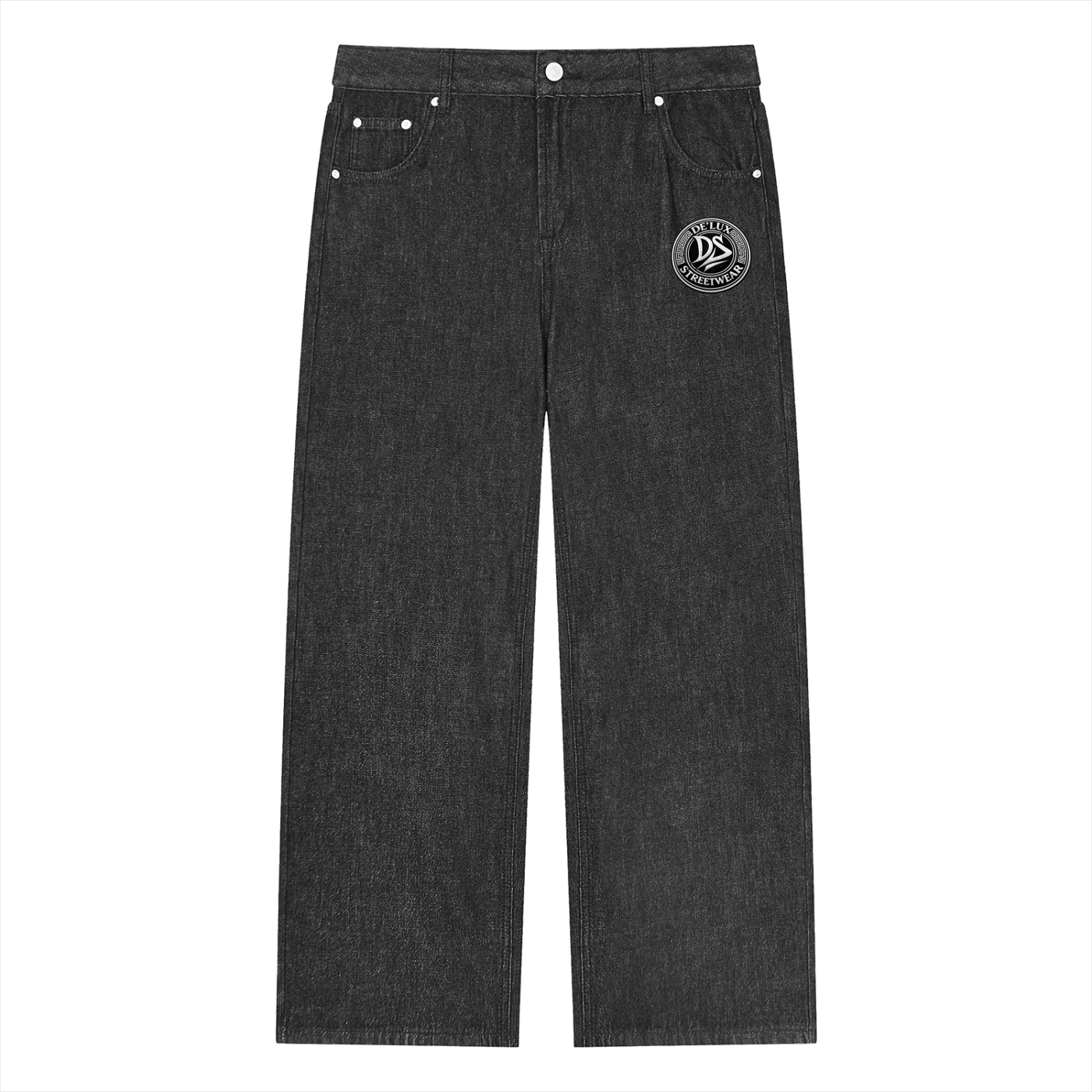 Unisex Vintage Wash Straight Leg Jeans