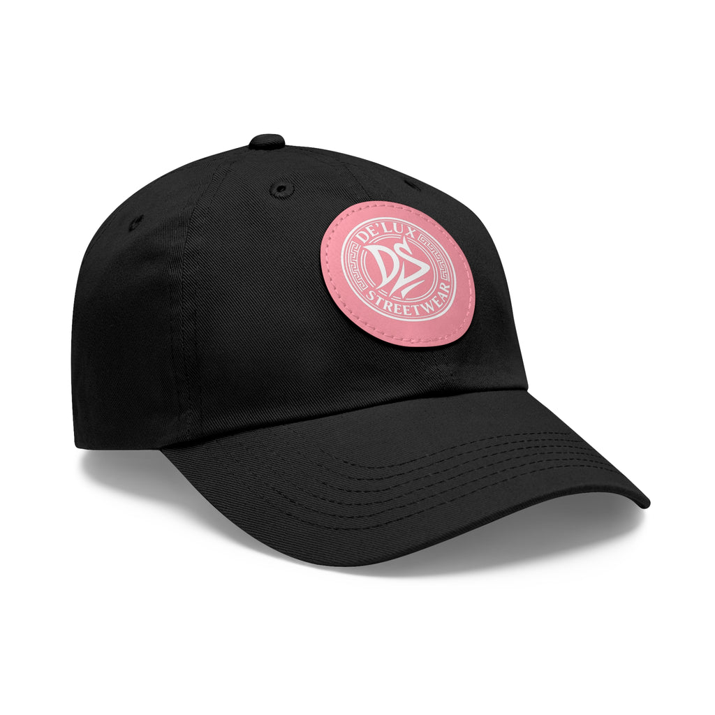 Deluxe Streetwear Leather Patch Dad Hat — Round Logo Cap