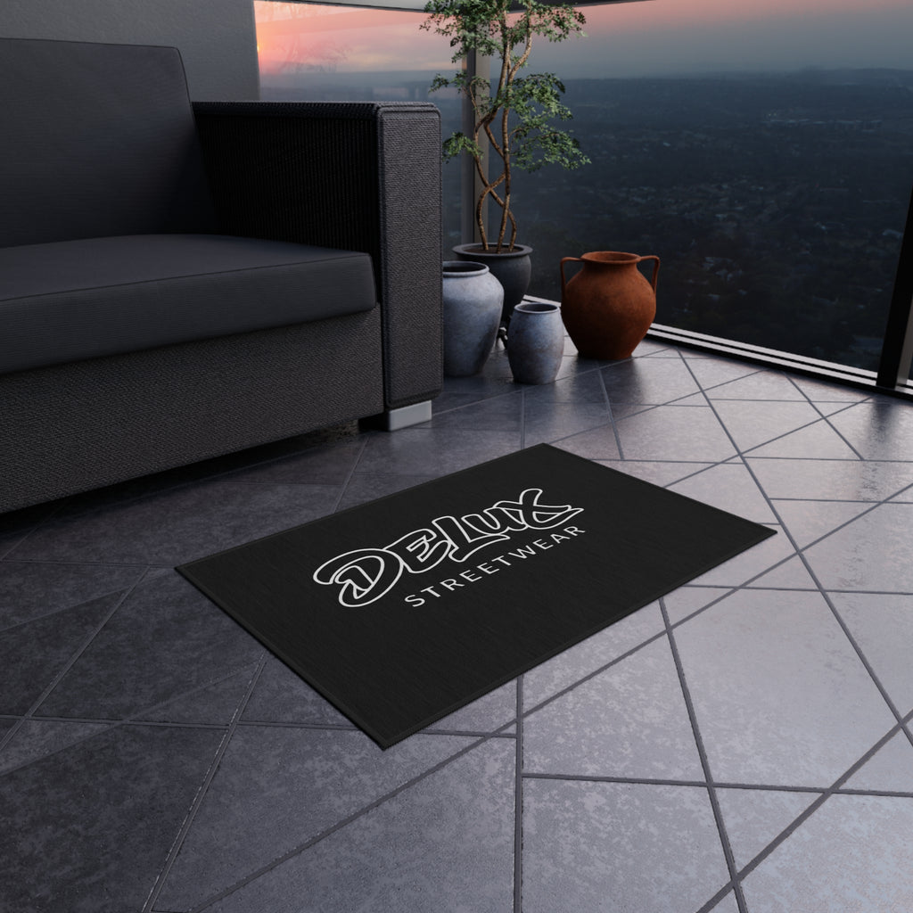 Delux Streetwear Outdoor Rug — Black Logo Doormat