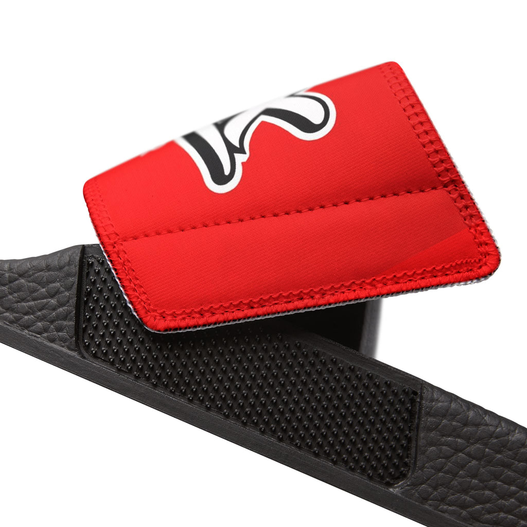 Youth Slide Sandals — Red "Delux Streetwear" Adjustable Strap