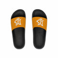 DeLUX Men's Black & White Logo Slide Sandals — Comfortable Pool, Beach & Casual Slides