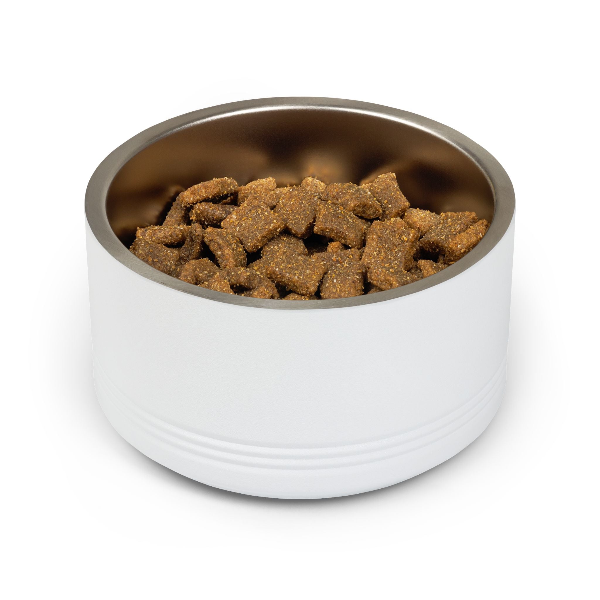 Ceramic-Style Stainless Pet Bowl — 18oz Modern Dog & Cat Feeder