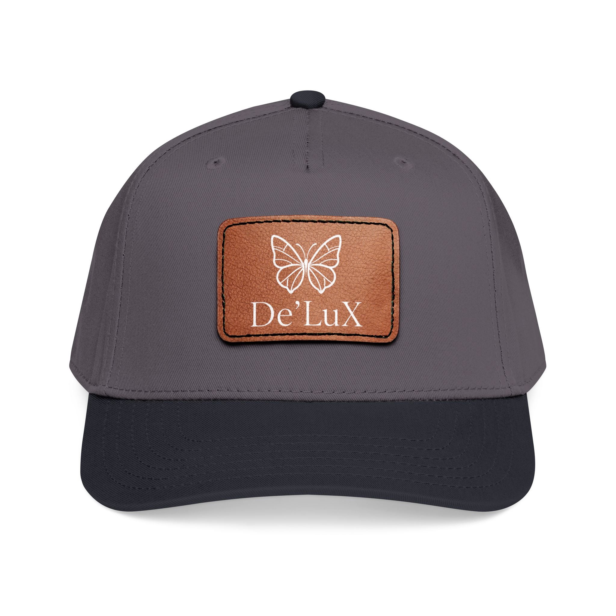 Leather Patch Baseball Cap — De'LuX Butterfly Mid-Profile Hat
